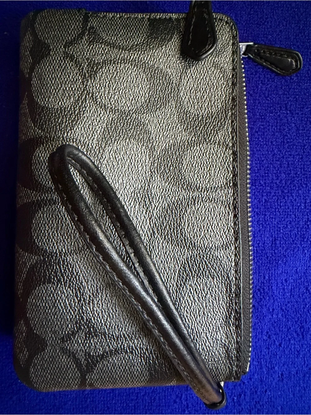 Coach Wristlet Wallet Double Zip Black /Smoke Brand New with Tags NWT